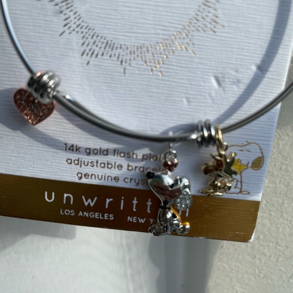 Unwritten Peanuts Forever Friends 14k gold flash plated adjustable bracelet - Picture 5 of 6